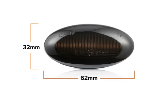 Led Giro Guardabarro Dinamico Peugeot 206 207 307 Partner - Negro